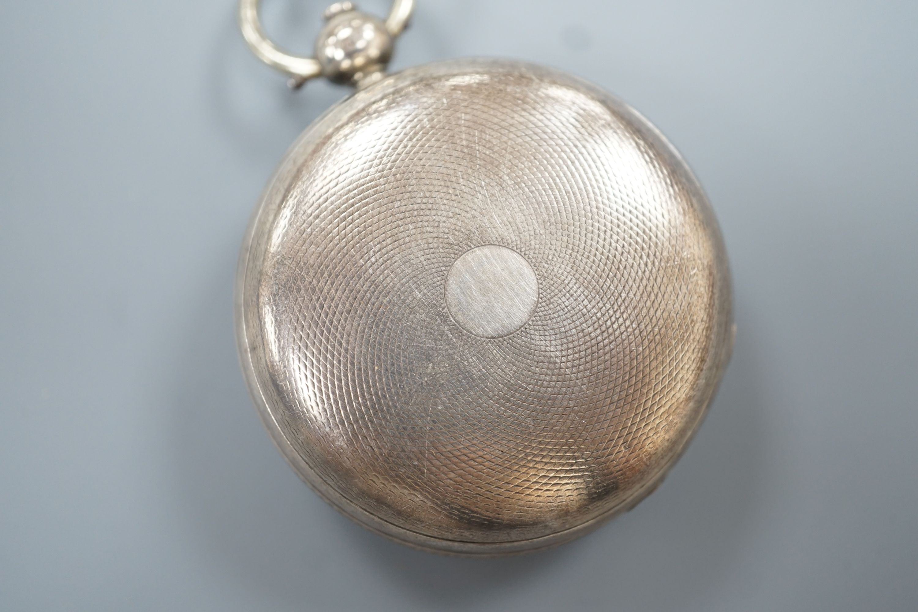 A Victorian silver open face keywind pocket watch, by Richard Evans, Oswestry, case diameter 46mm.